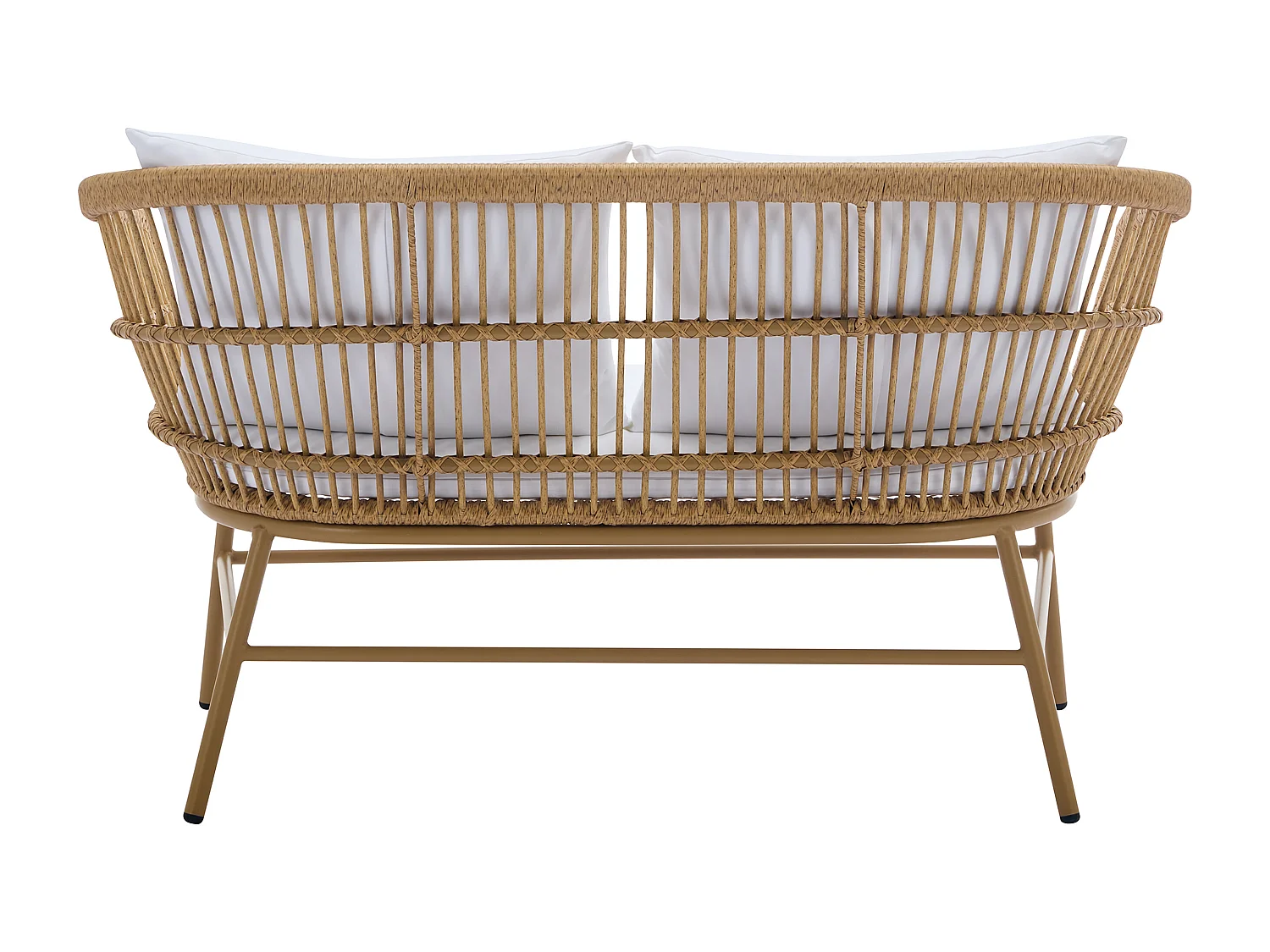 Gartensofa 2-Sitzer - Polyrattan - Holzfarben hell - LOUSINI von MYLIA