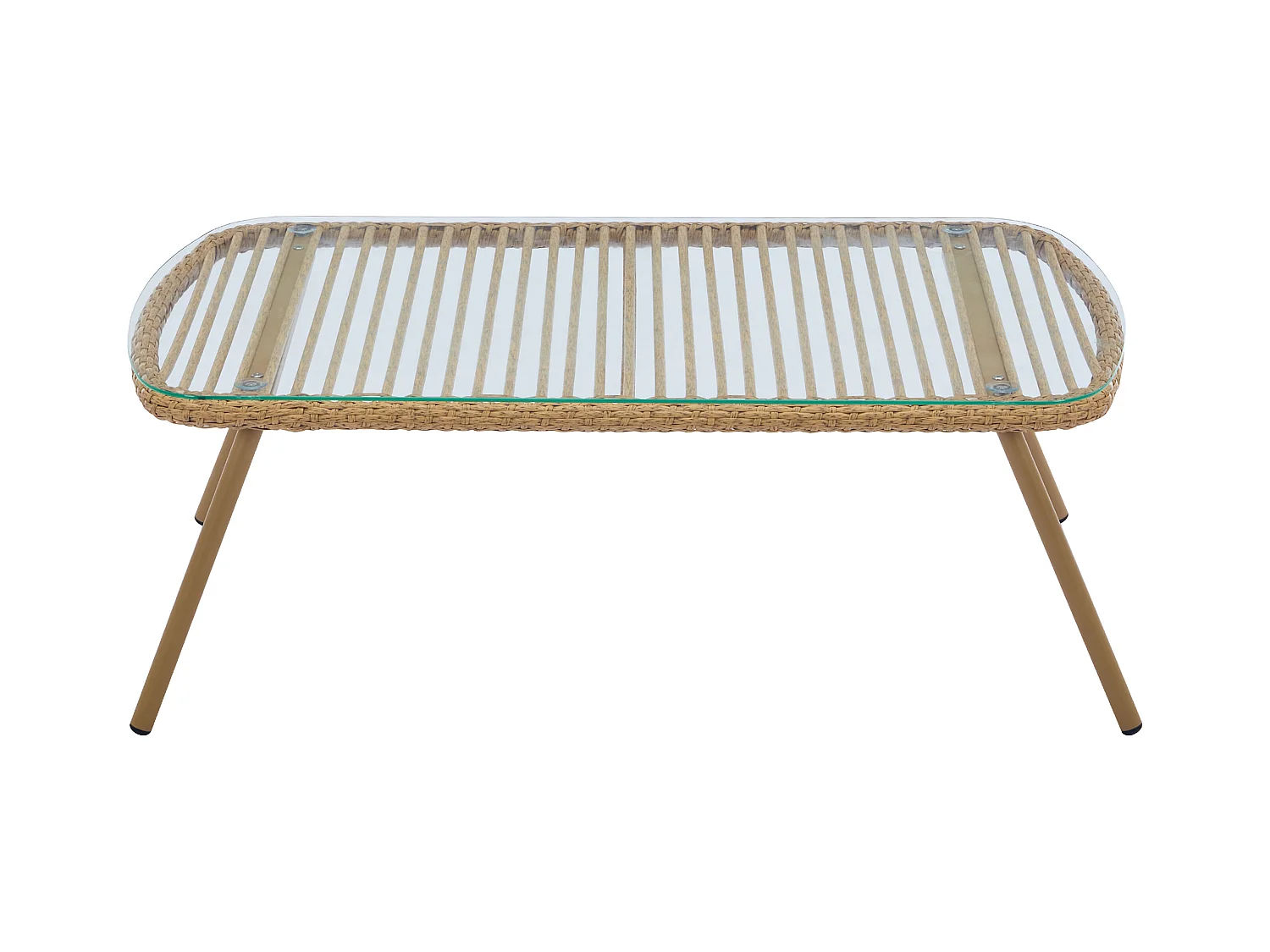 Mesa de centro de jardín de ratán natural claro - LOUSINI de MYLIA