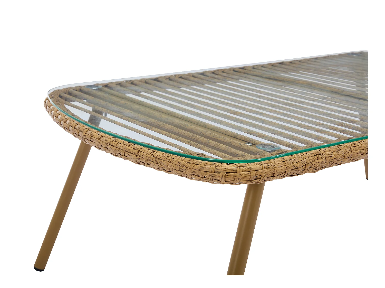 Mesa de centro de jardín de ratán natural claro - LOUSINI de MYLIA
