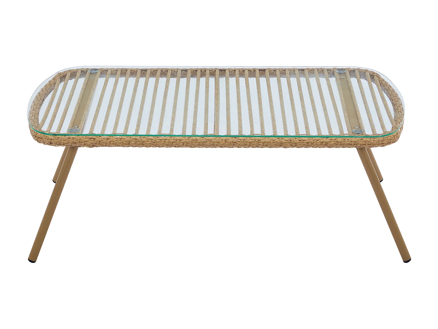 Gartentisch - Polyrattan - Holzfarben hell - LOUSINI von MYLIA