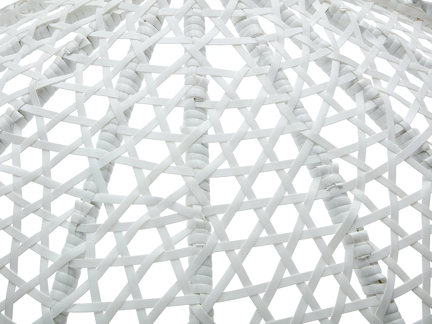 Cadeirão suspenso 2 lugares em resina entrançada - Branco e almofada bege - VAHINA de MYLIA