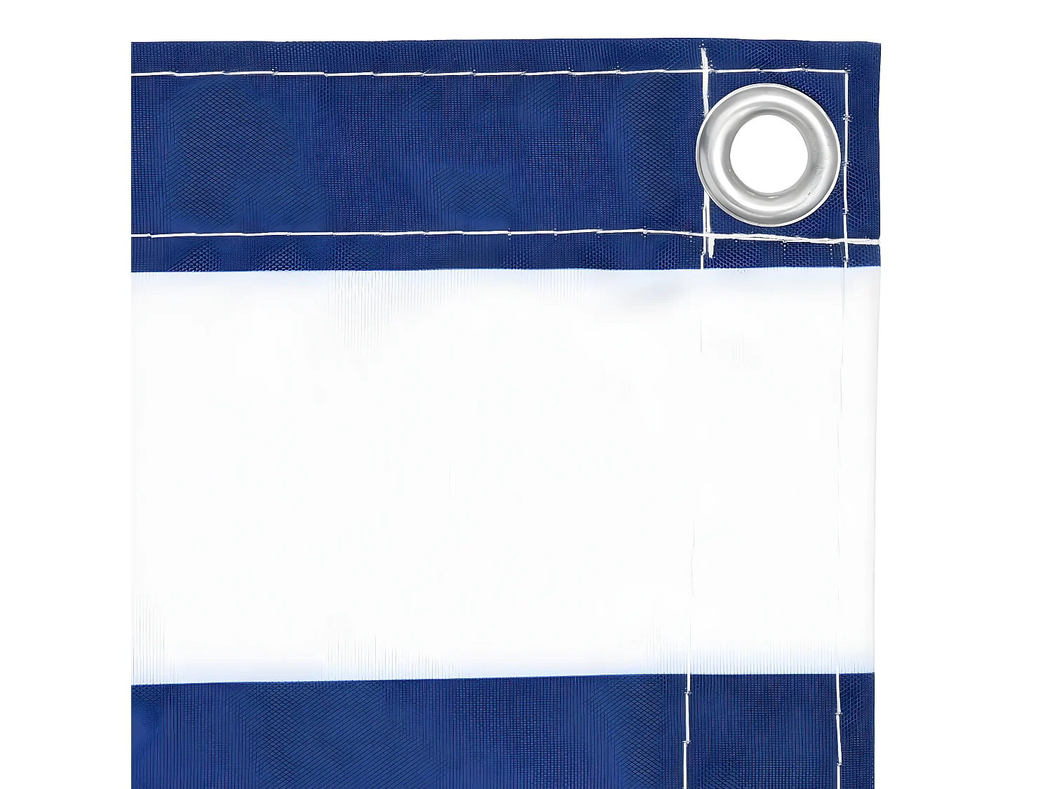 Écran de balcon Blanc et bleu 120x300 cm Tissu Oxford