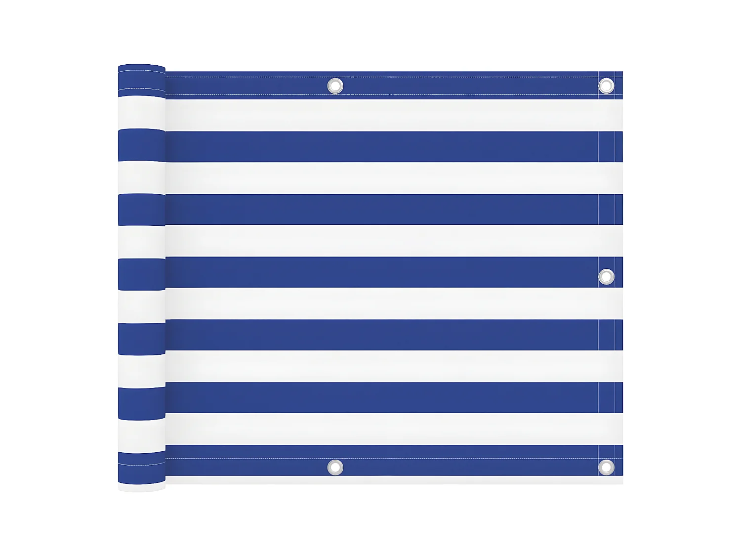 Écran de balcon Blanc et bleu 75x500 cm Tissu Oxford
