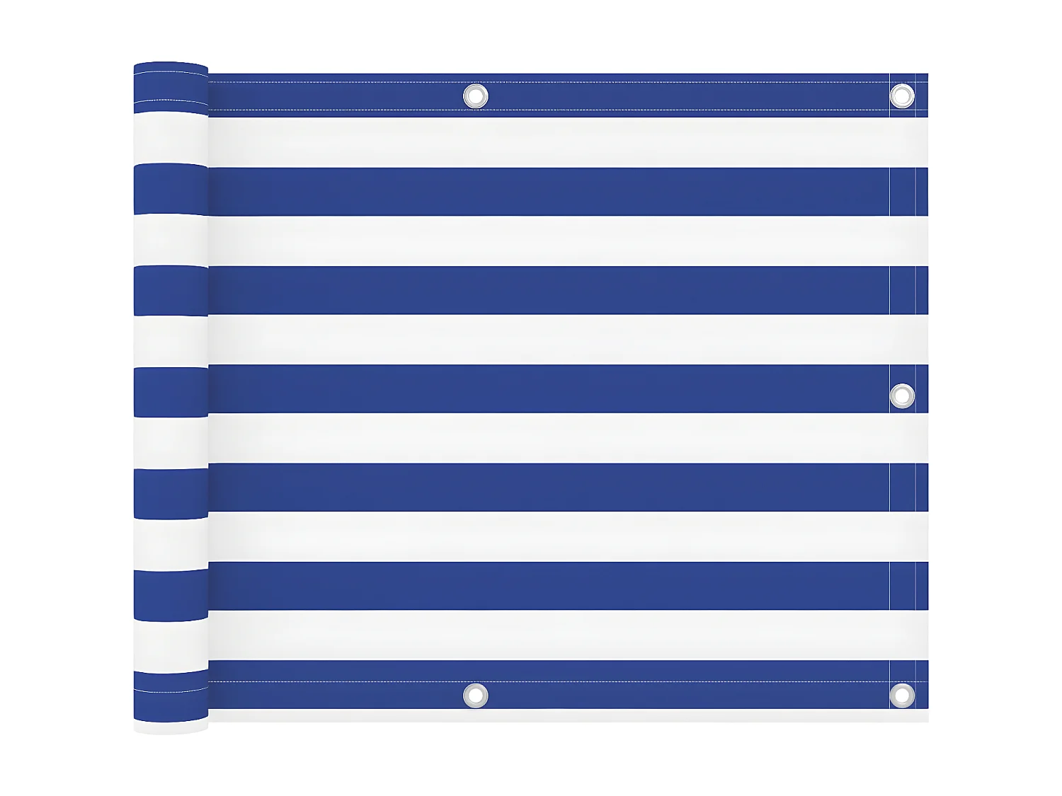 Écran de balcon Blanc et bleu 75x500 cm Tissu Oxford
