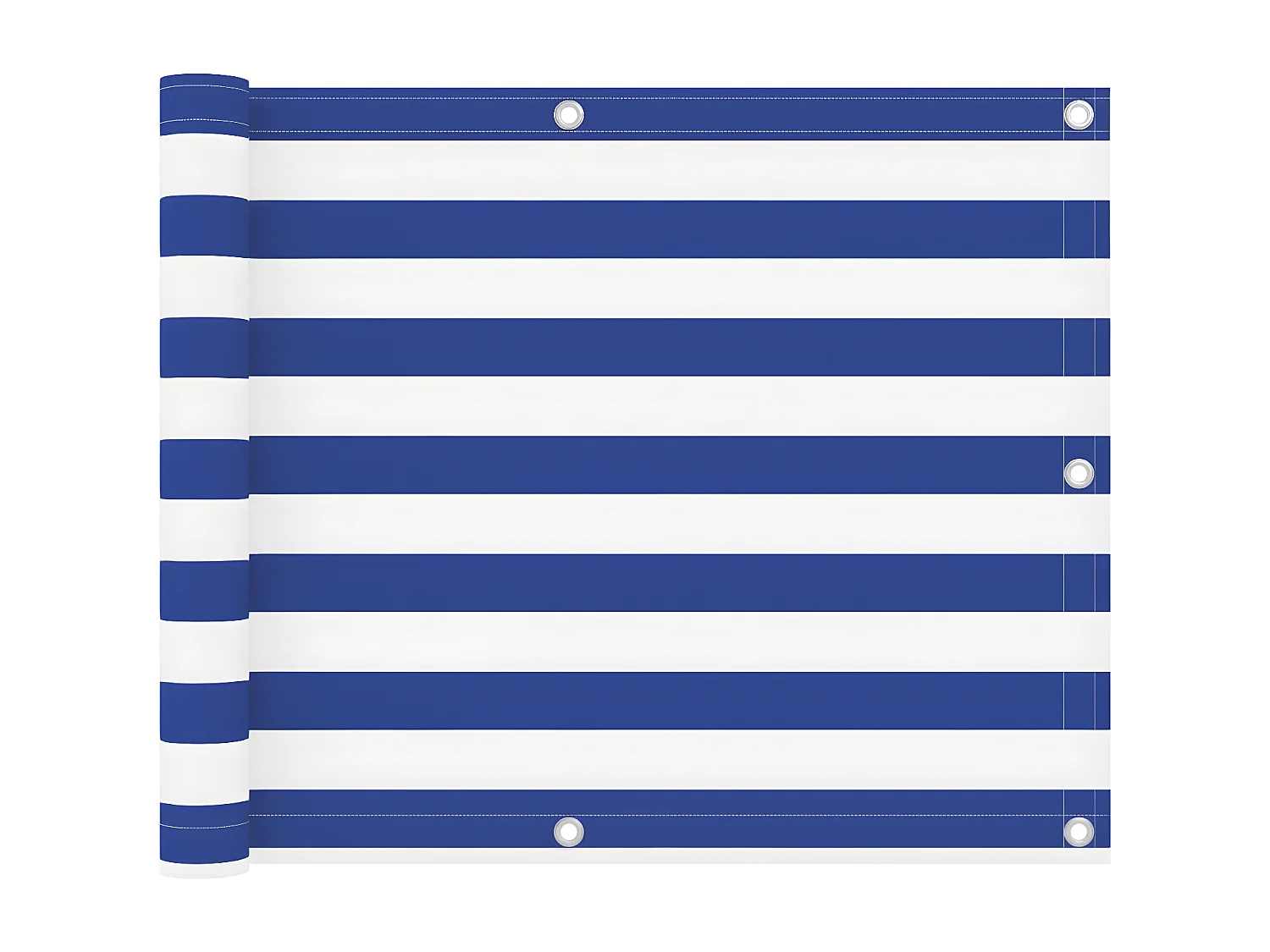 Écran de balcon Blanc et bleu 75x300 cm Tissu Oxford