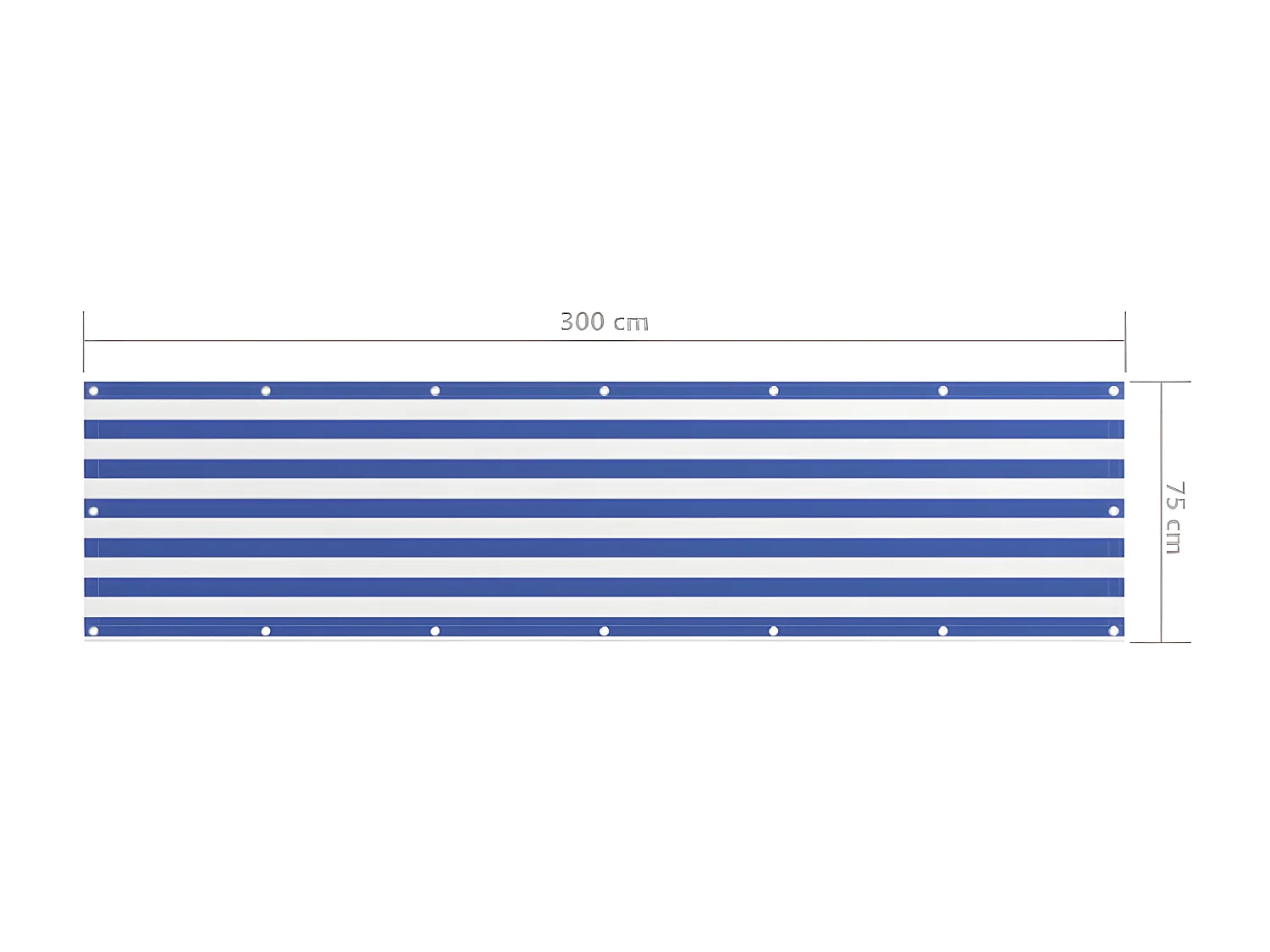 Écran de balcon Blanc et bleu 75x300 cm Tissu Oxford