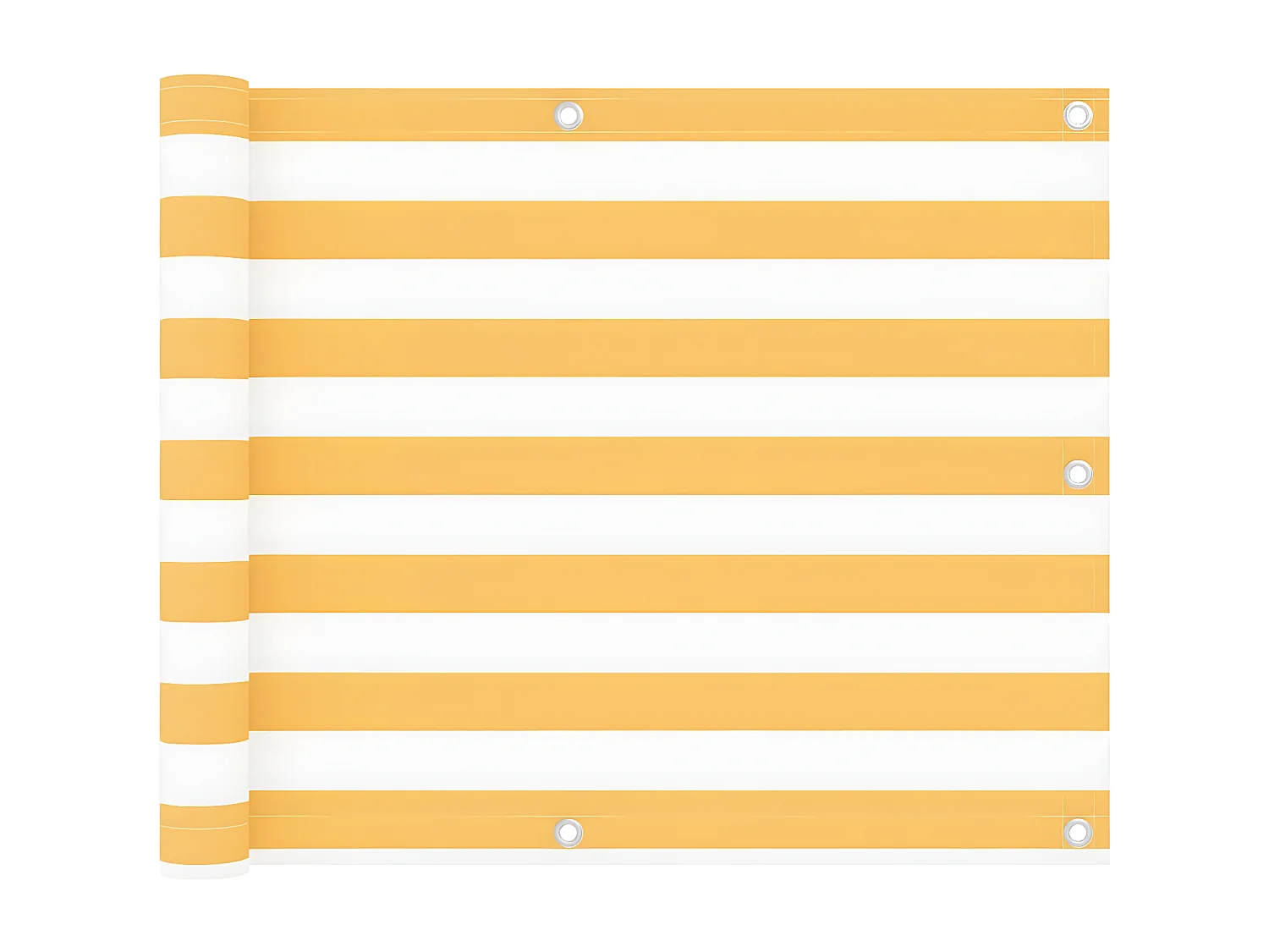 Écran de balcon Blanc et jaune 75x500 cm Tissu Oxford