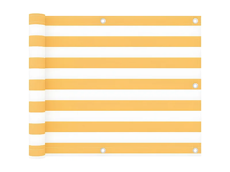 Écran de balcon Blanc et jaune 75x500 cm Tissu Oxford