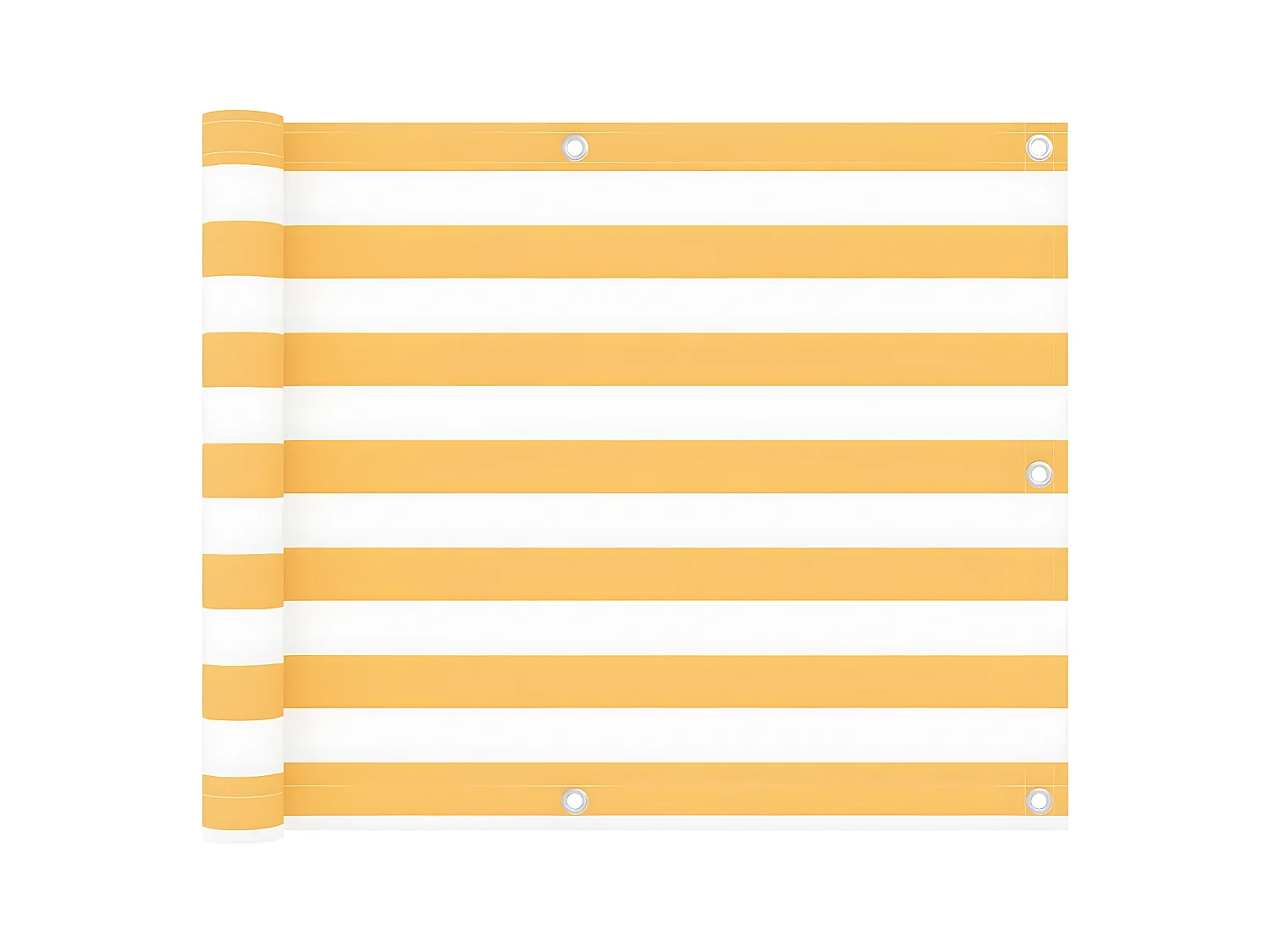 Toldo para balcón tela oxford blanco y amarillo 75x400 cm