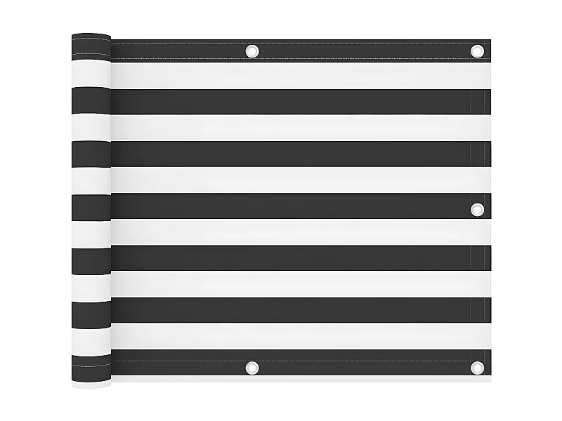 Écran de balcon Anthracite et blanc 75x500 cm Tissu Oxford