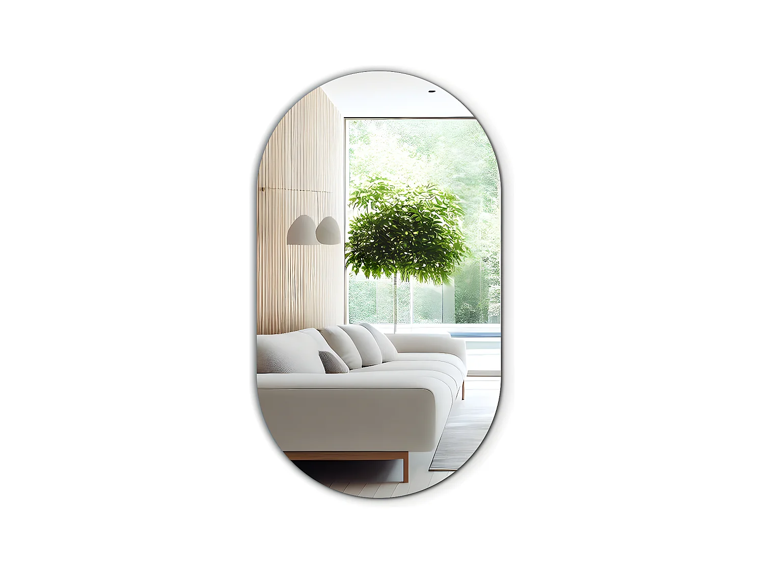 Miroir Forme Ovale Pour la Salle de Bain Prêt à Poser 52 cm x 90 cm
