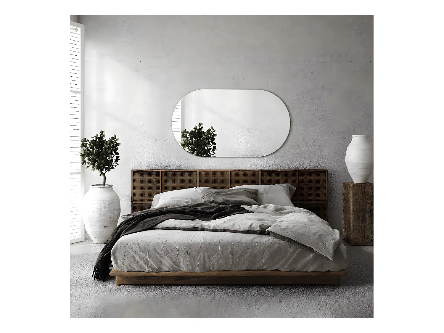 Rahmenloser modischer Wandspiegel im Loft-Boho-Schnitt, 58 cm x 100 cm