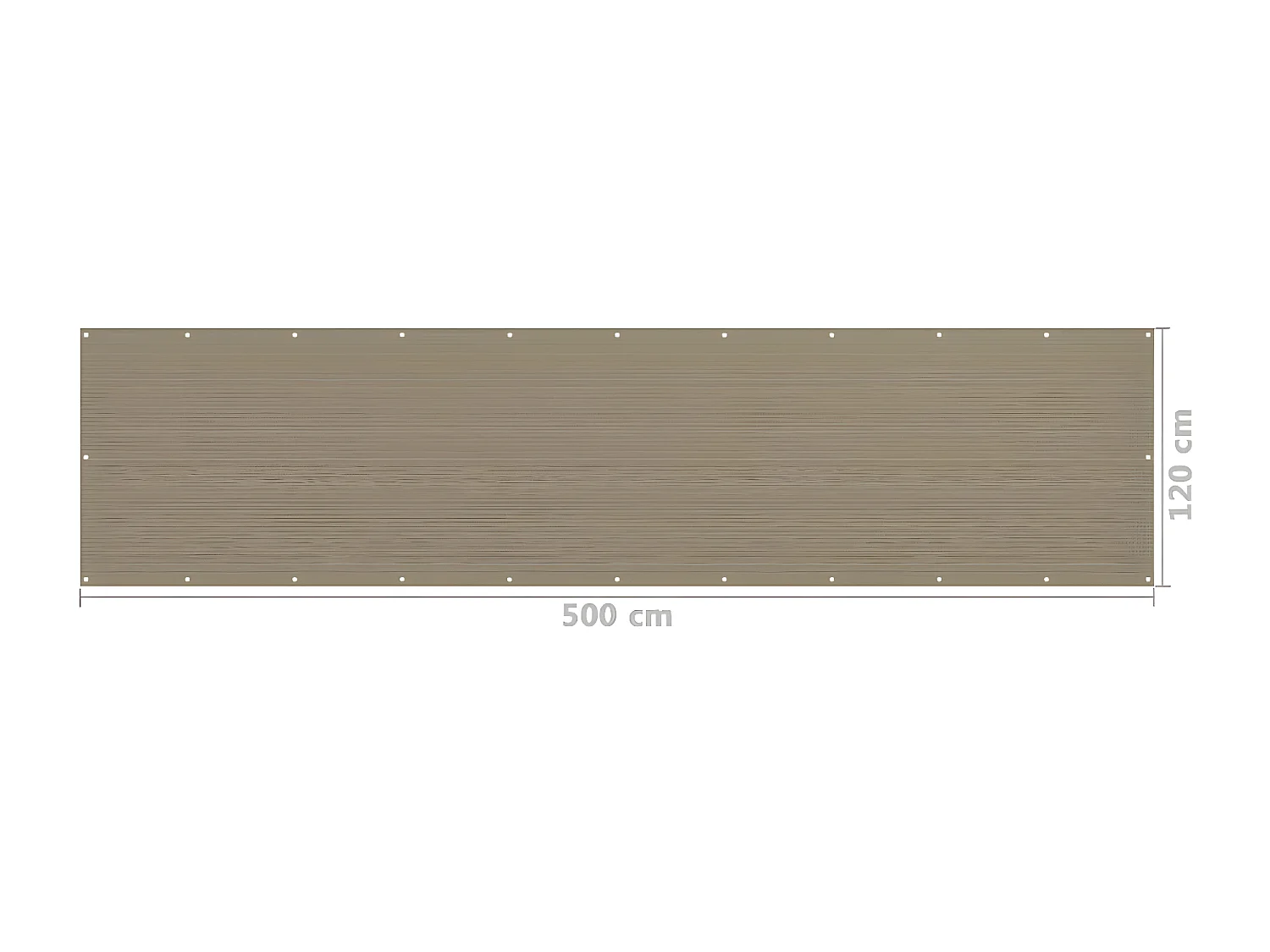 Tela de varanda 120x500 cm PEAD cinzento-acastanhado