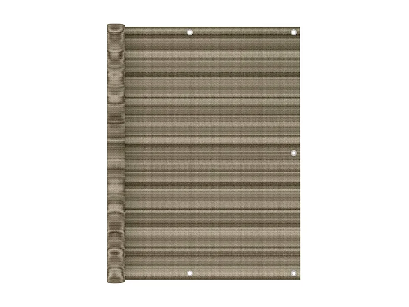 Tela de varanda 120x500 cm PEAD cinzento-acastanhado