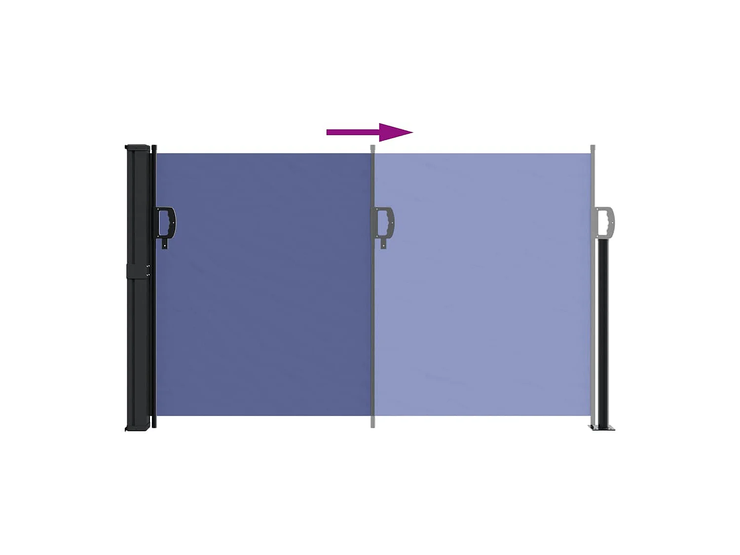 Auvent latéral rétractable bleu 120x500 cm