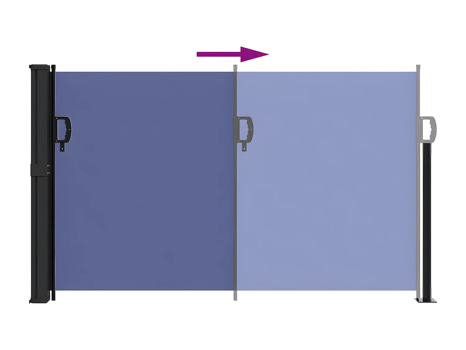 Auvent latéral rétractable bleu 120x500 cm