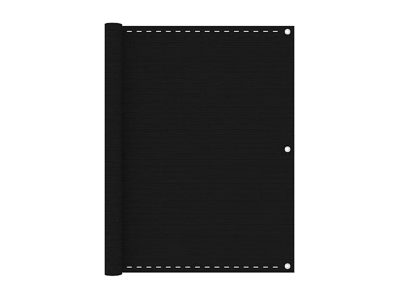 Écran de balcon Noir 120x500 cm PEHD