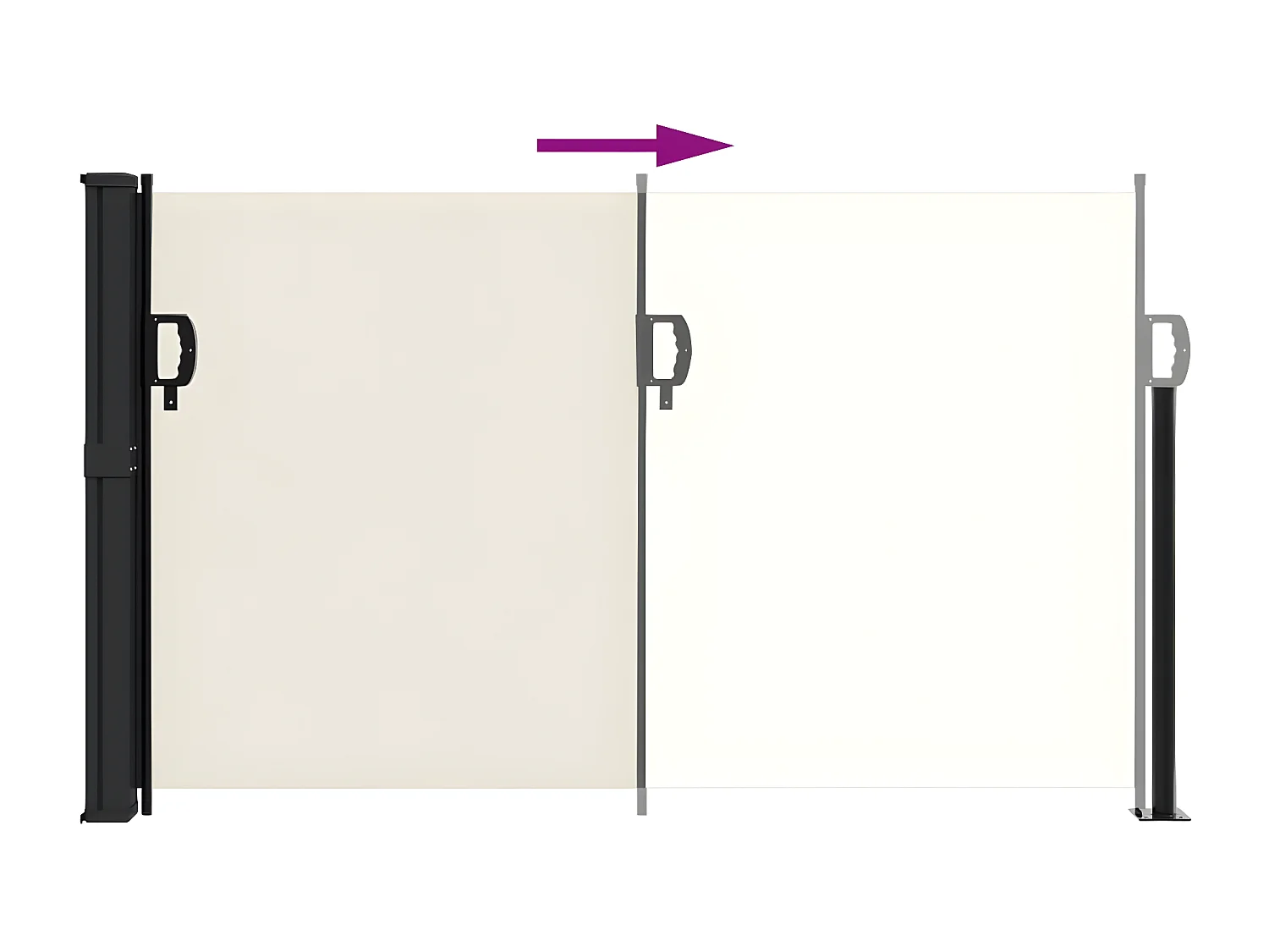 Auvent latéral rétractable crème 120x500 cm