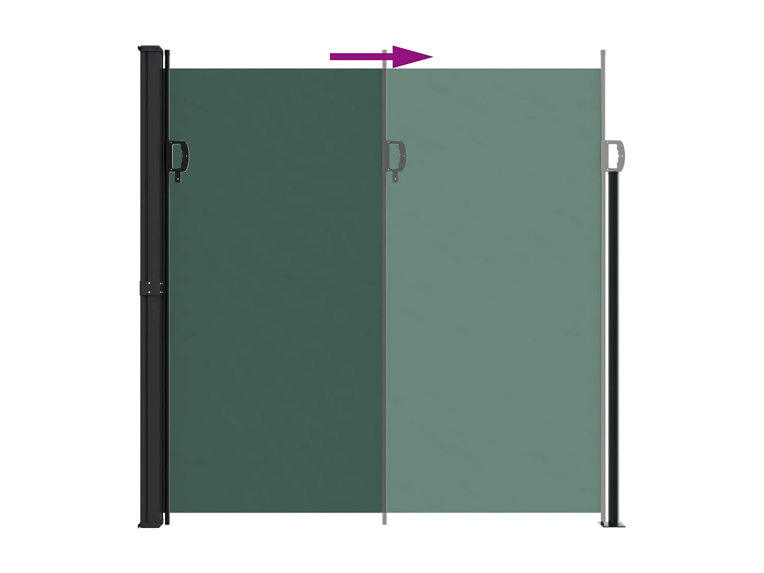 Toldo lateral retráctil verde oscuro 200x500 cm