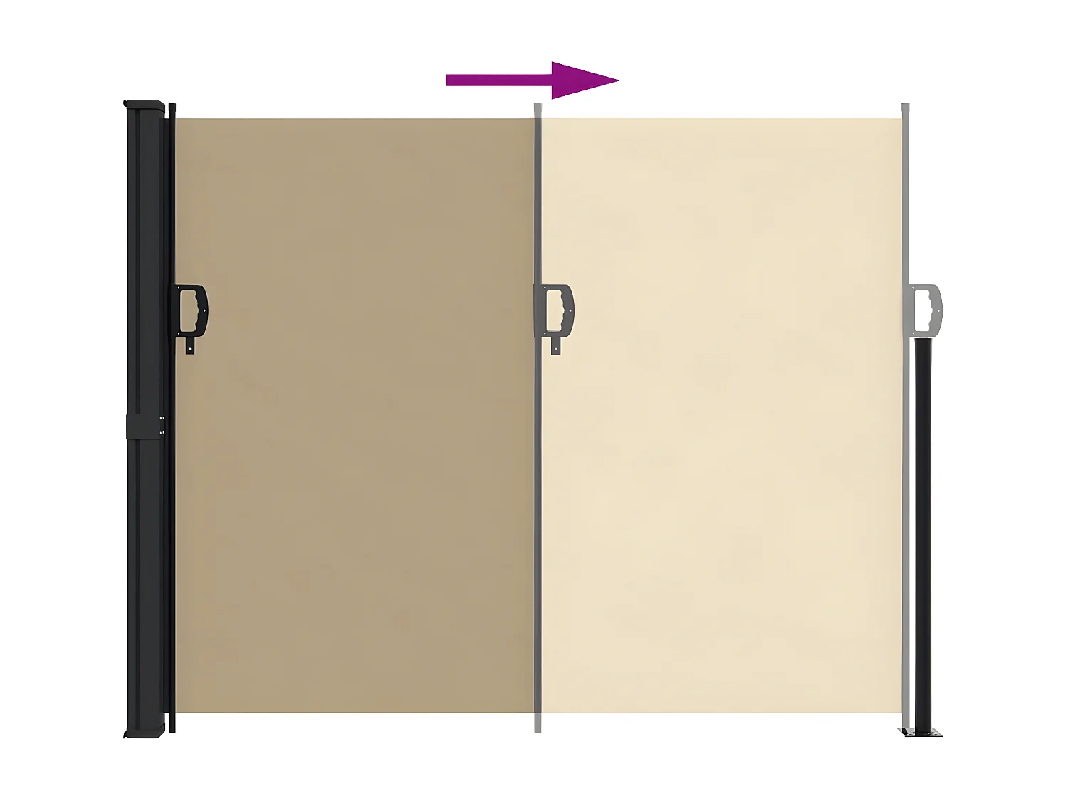 Auvent latéral rétractable beige 160x500 cm