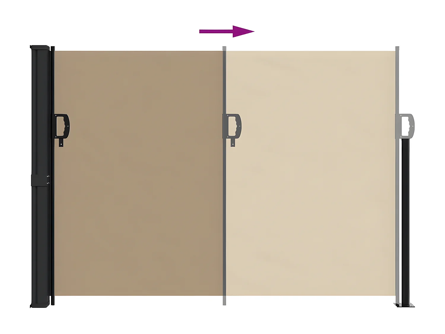 Auvent latéral rétractable taupe 140x500 cm