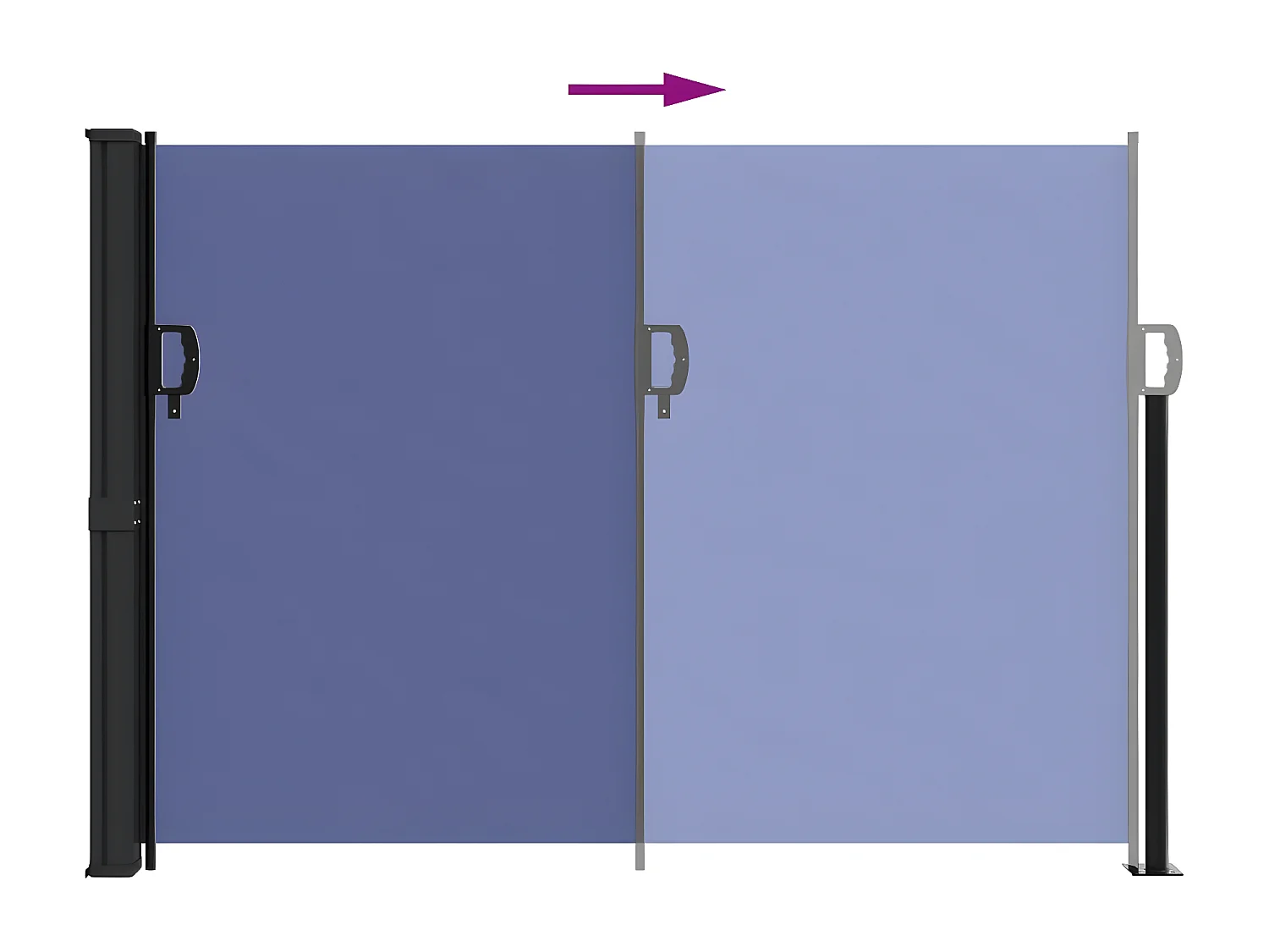 Auvent latéral rétractable bleu 140x500 cm