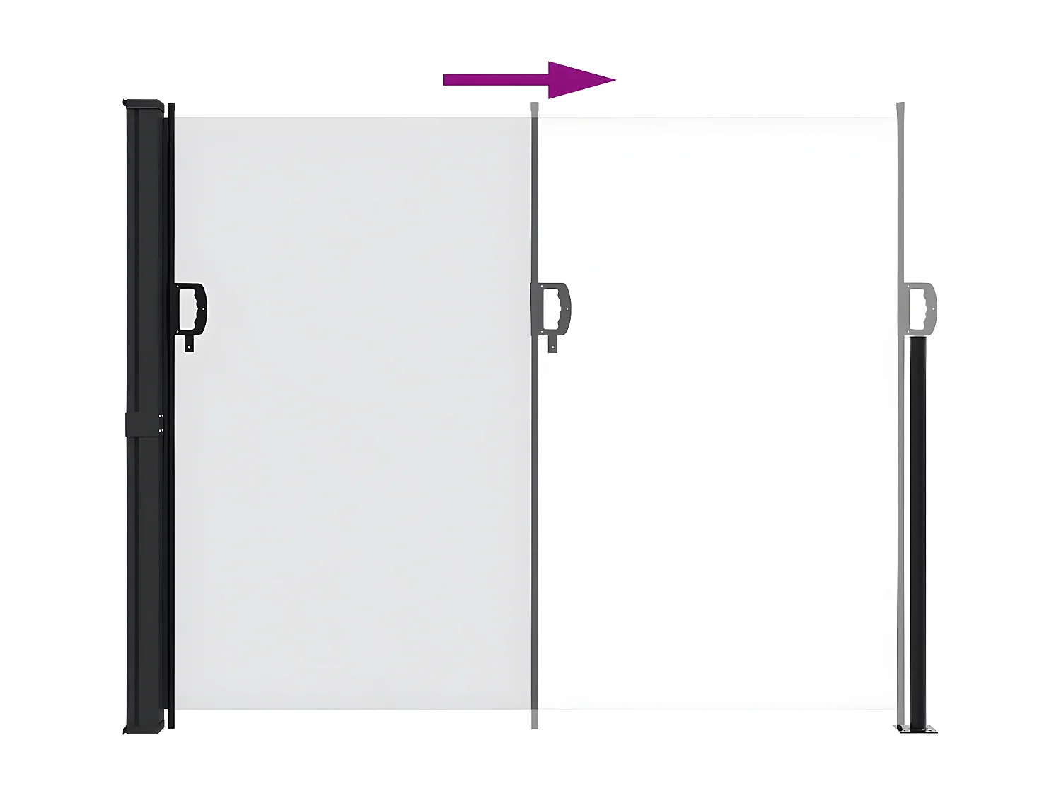 Auvent latéral rétractable blanc 160x500 cm