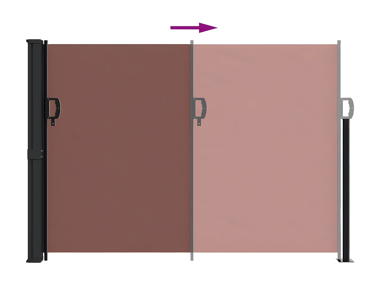 Auvent latéral rétractable marron 140x500 cm