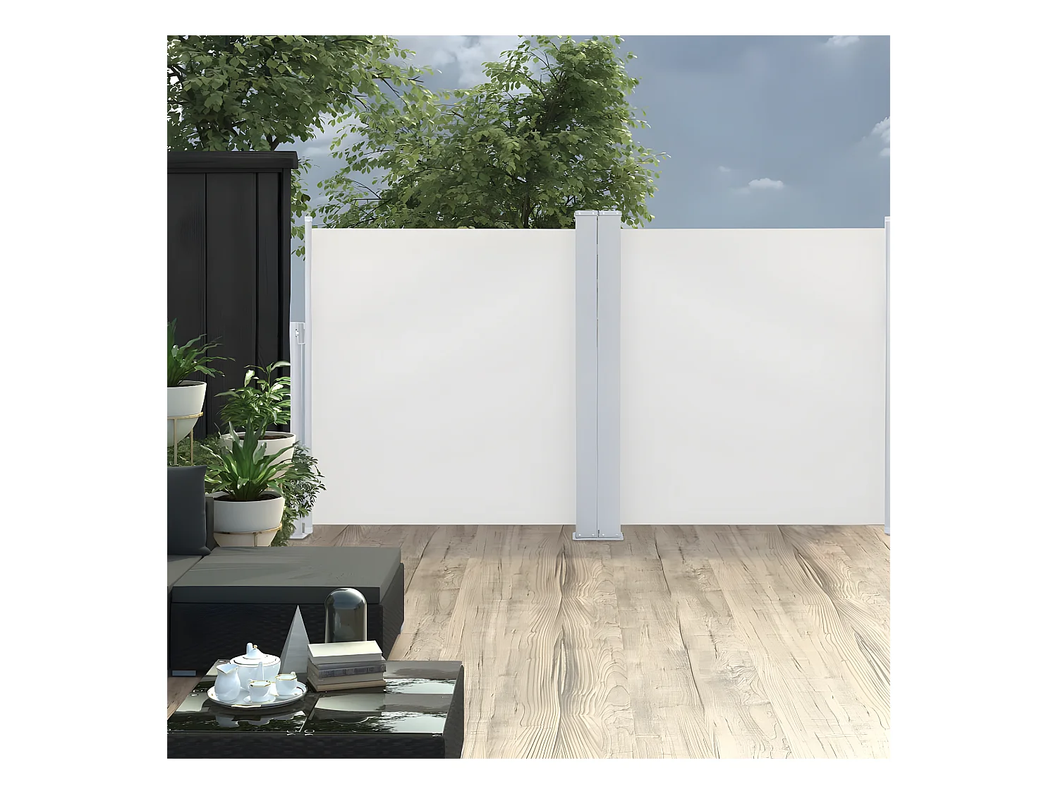 Auvent latéral rétractable Crème 120 x 600 cm