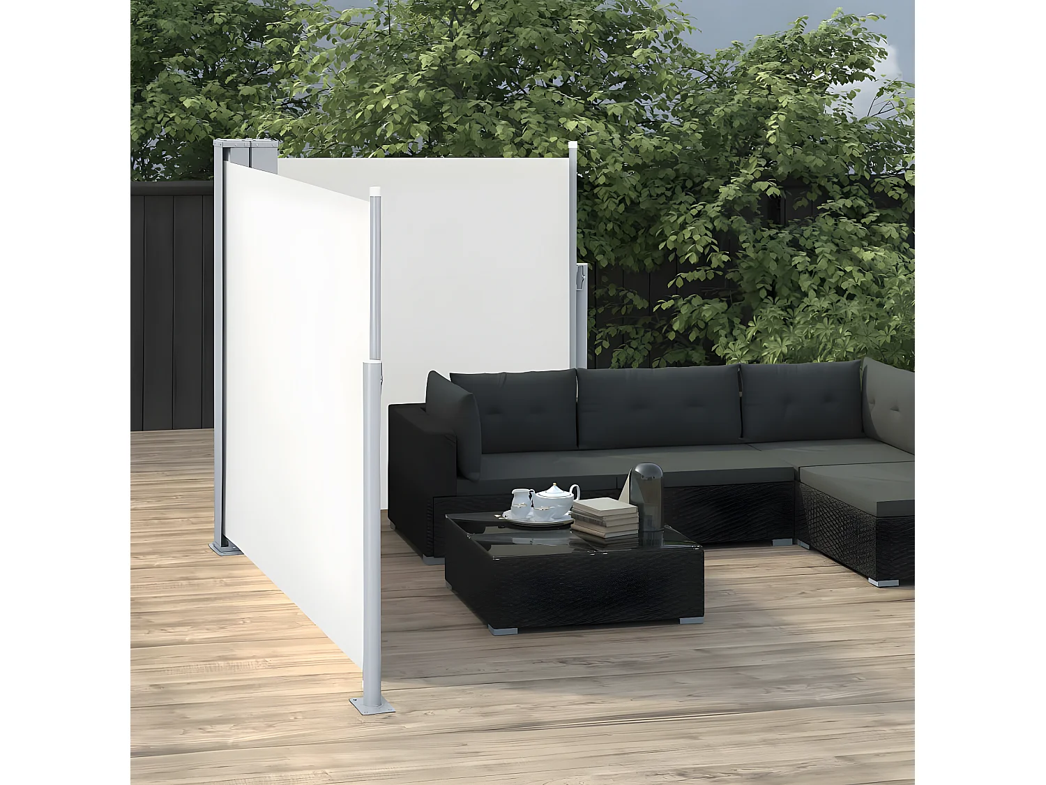 Auvent latéral rétractable Crème 120 x 600 cm