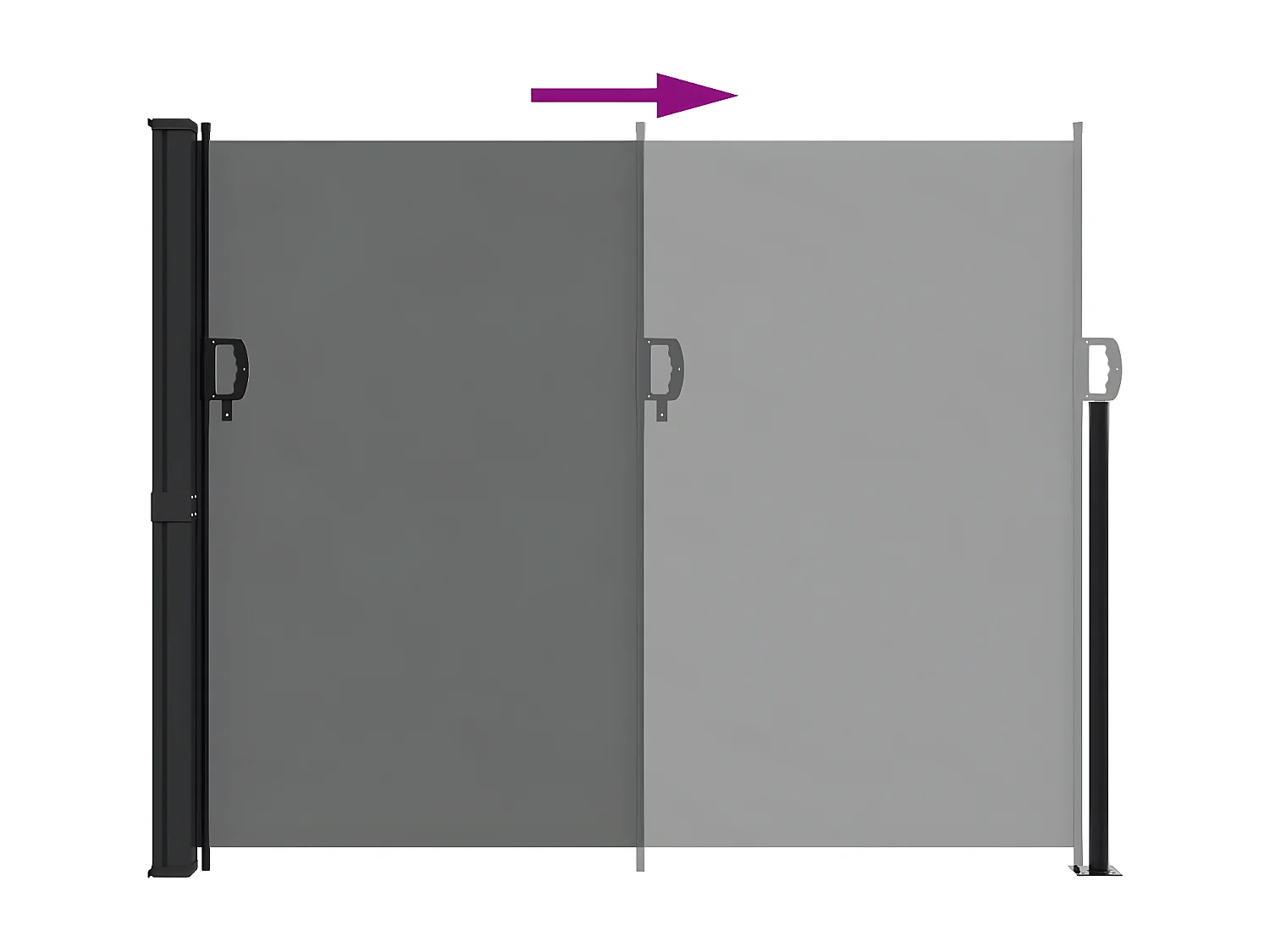 Auvent latéral rétractable anthracite 160x500 cm