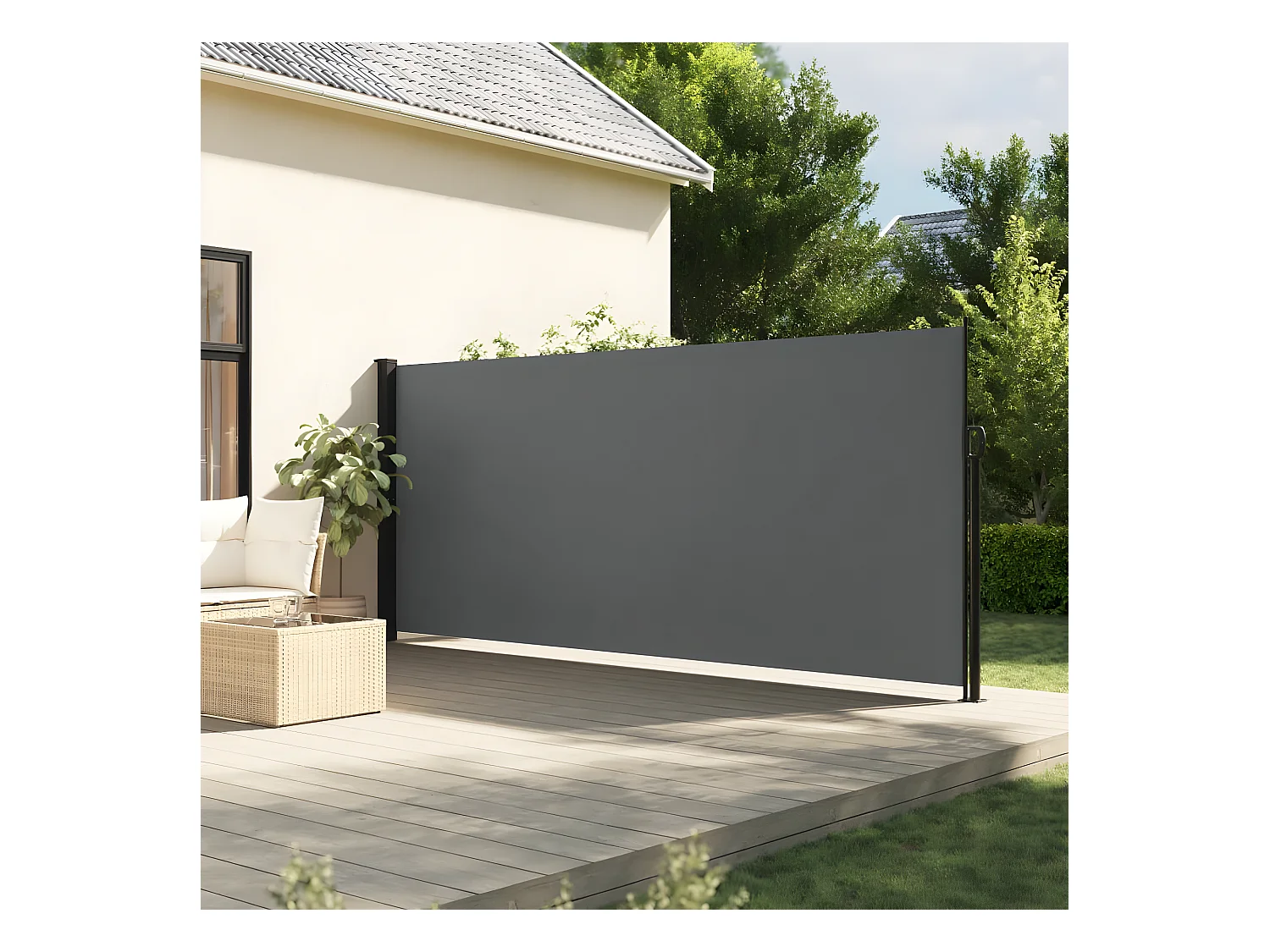 Auvent latéral rétractable anthracite 160x500 cm