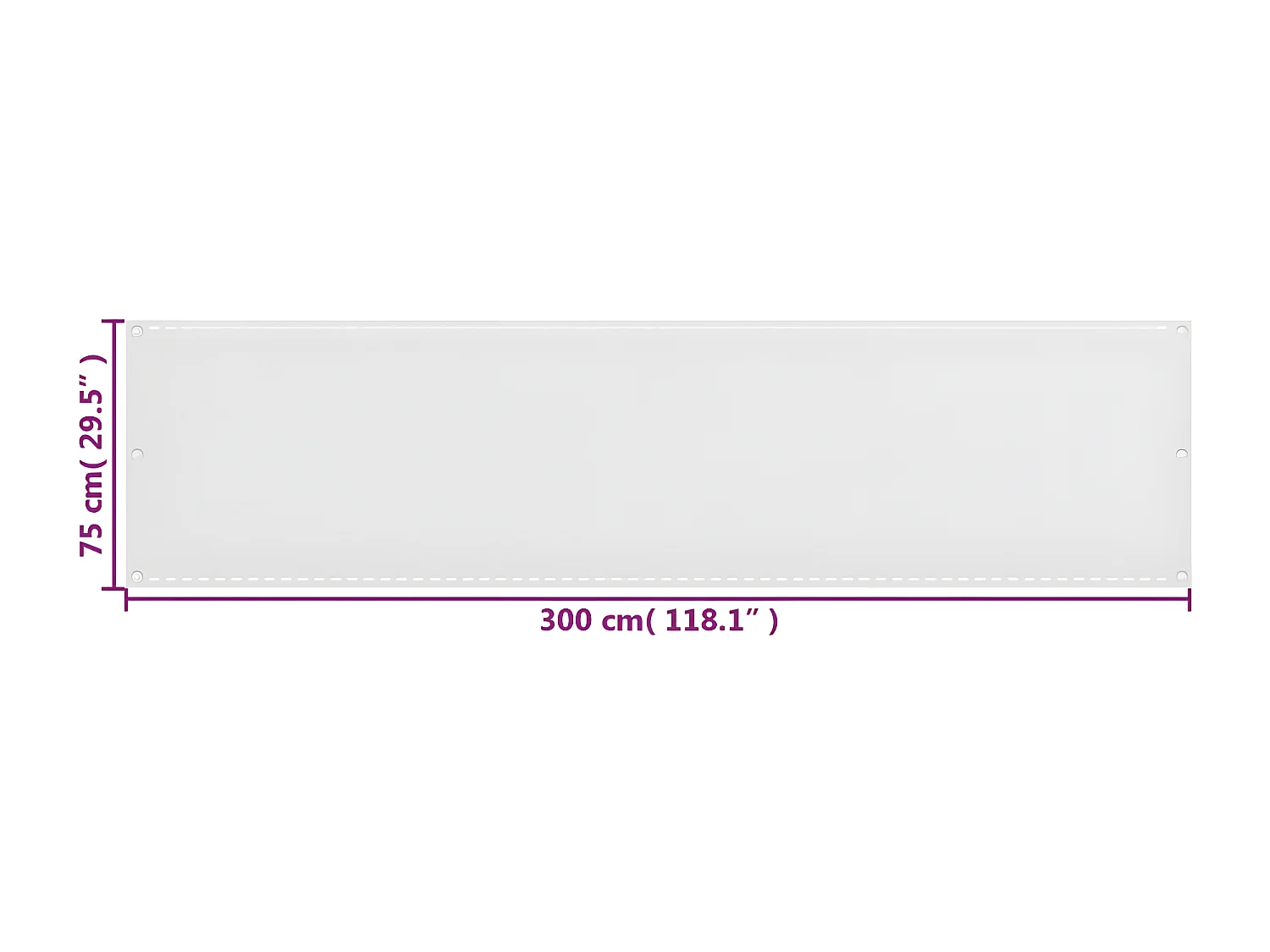Écran de balcon Blanc 75x300 cm PEHD