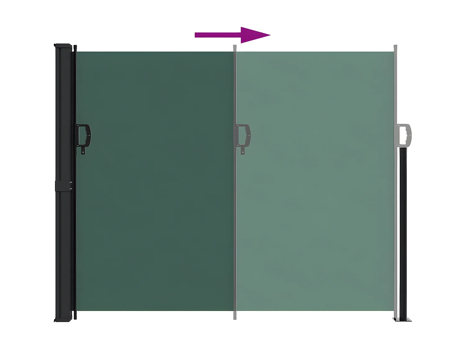 Auvent latéral rétractable vert foncé 160x500 cm