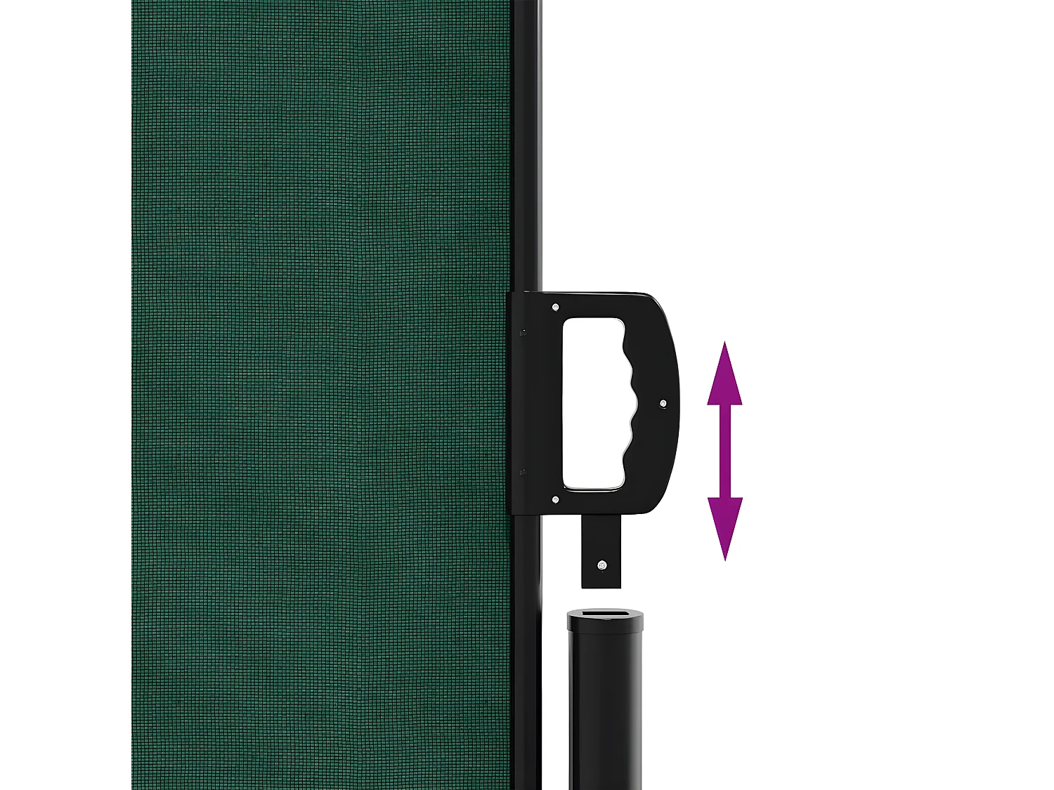 Auvent latéral rétractable vert foncé 160x500 cm