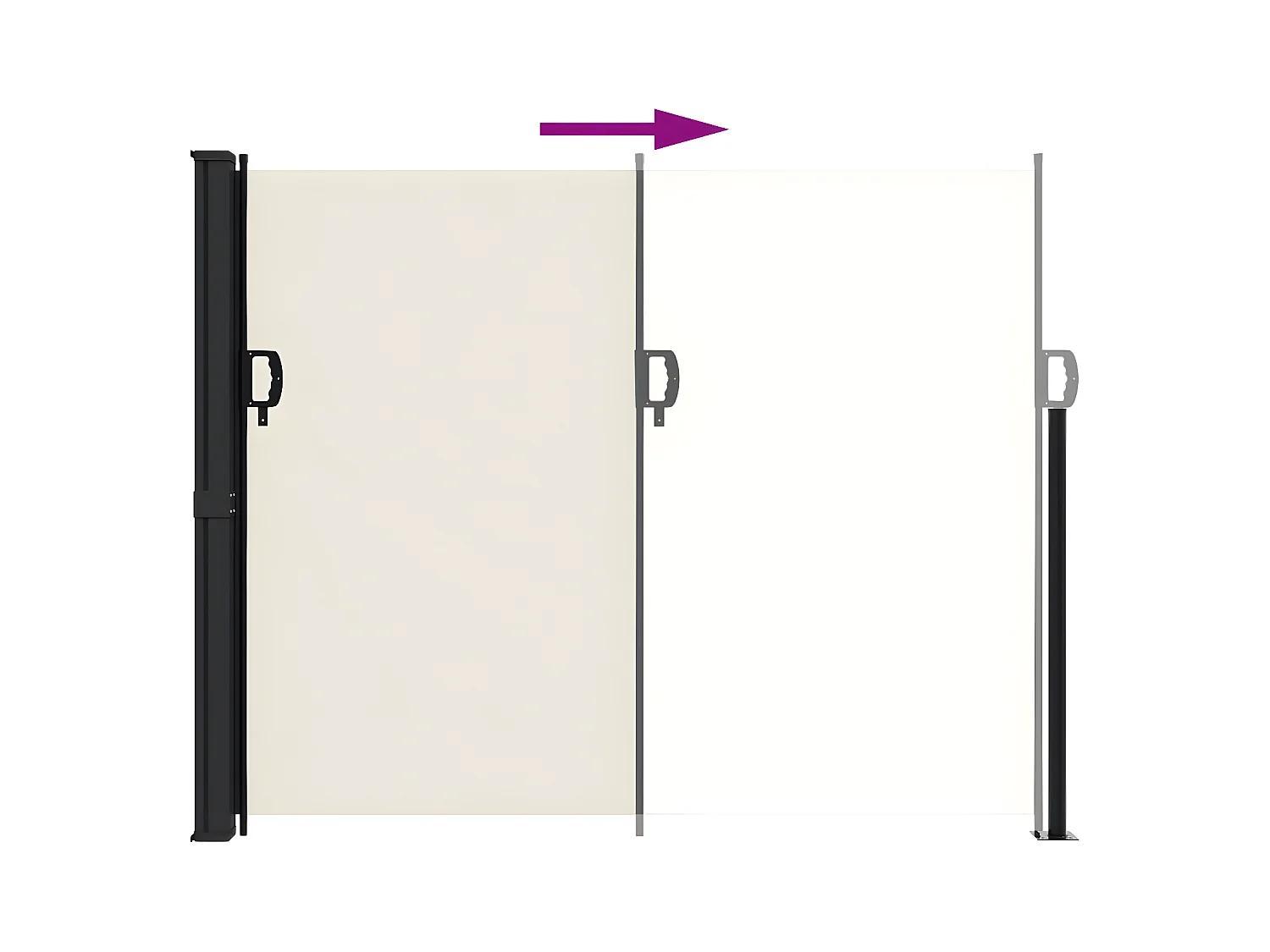 Auvent latéral rétractable crème 160x500 cm