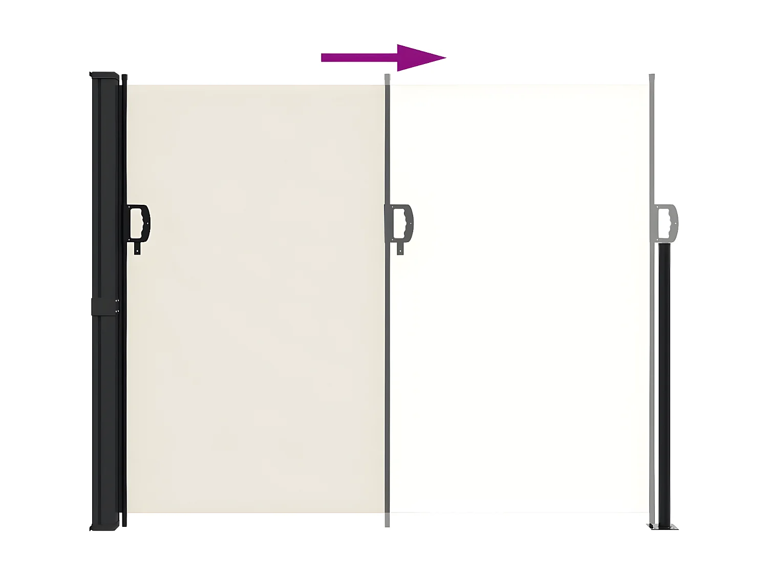 Auvent latéral rétractable crème 160x500 cm