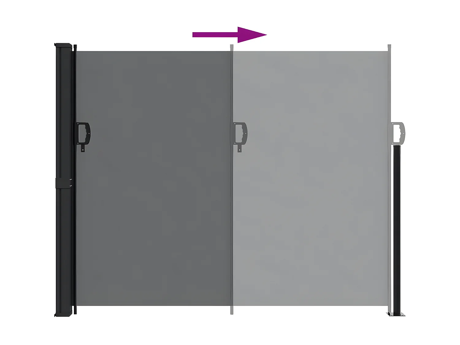 Toldo lateral retráctil negro 160x500 cm