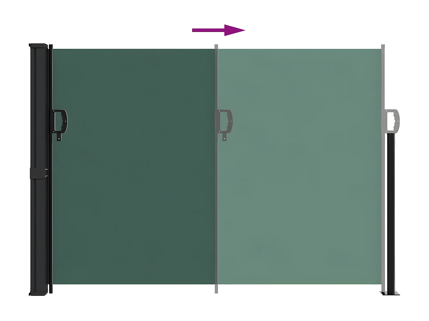 Auvent latéral rétractable vert foncé 140x300 cm