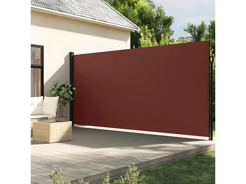 Auvent latéral rétractable marron 220x600 cm