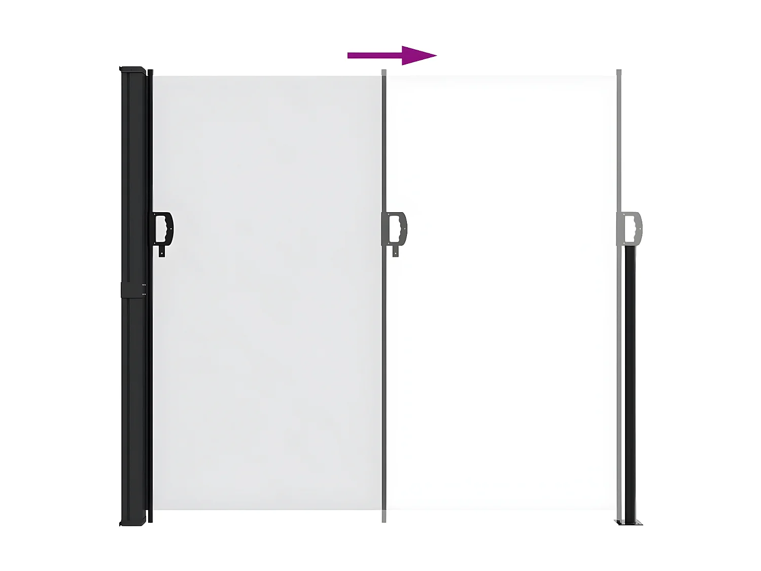 Toldo lateral retráctil blanco 180x300 cm