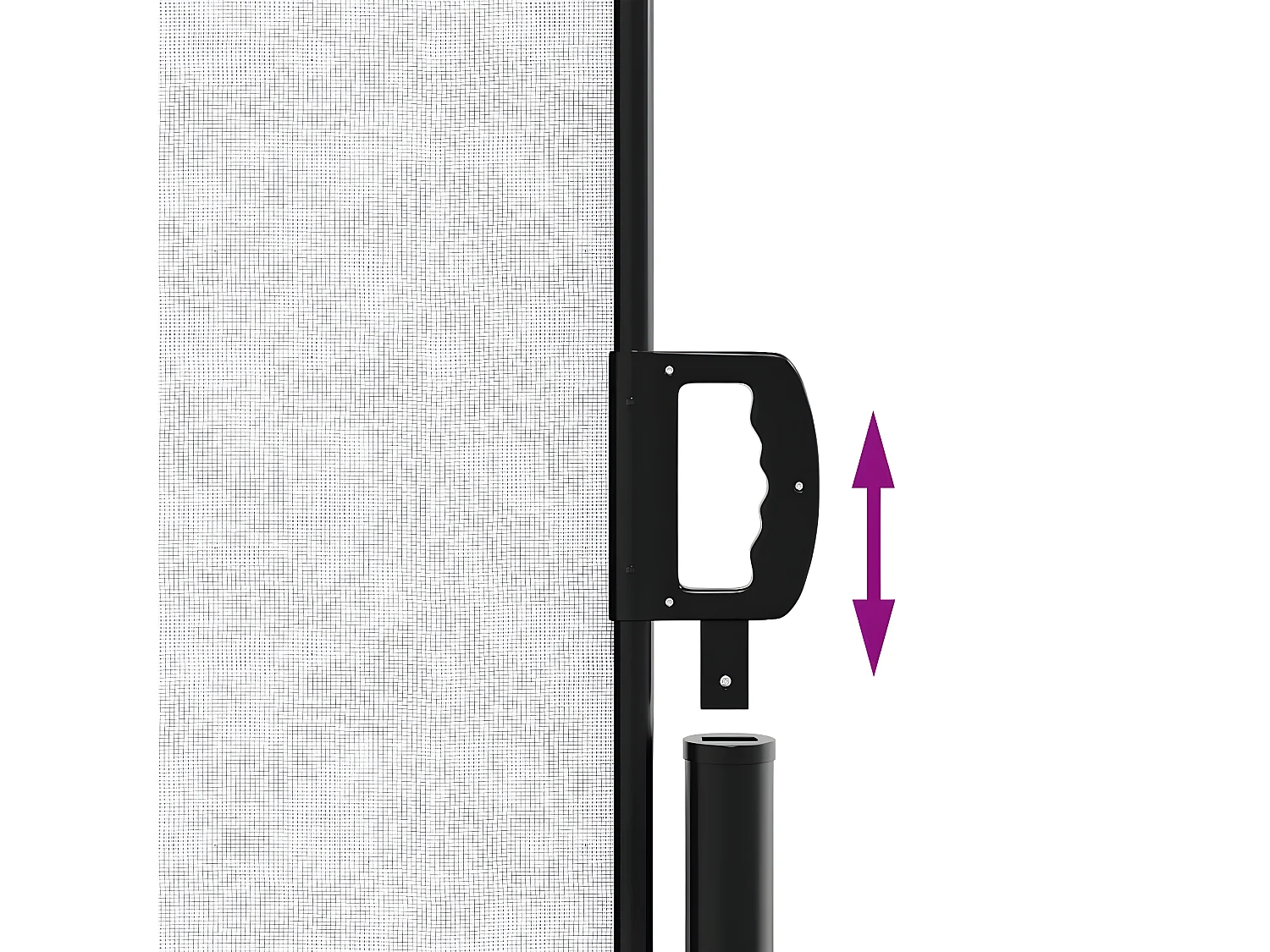 Toldo lateral retráctil blanco 180x300 cm