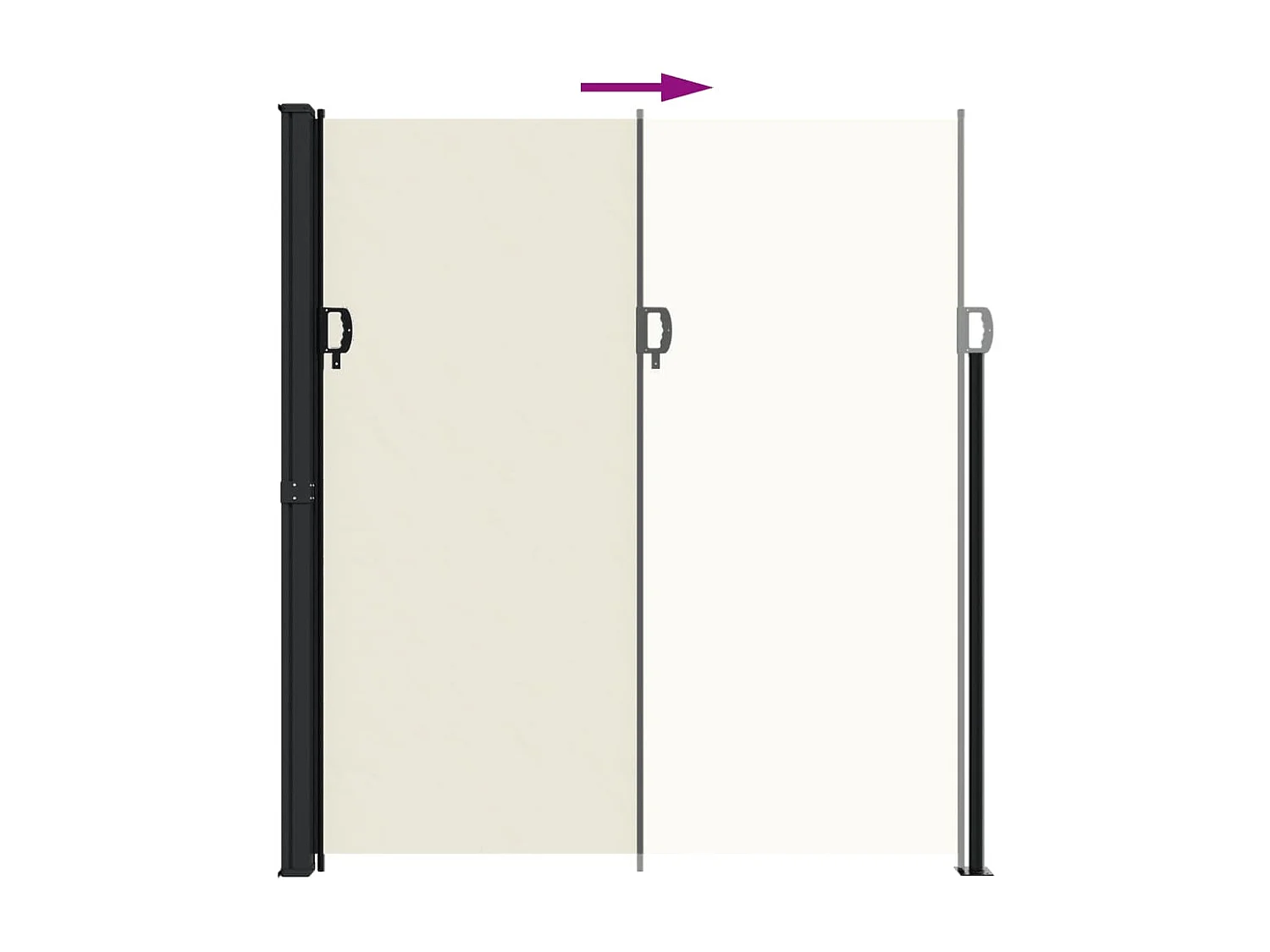 Auvent latéral rétractable crème 220x600 cm