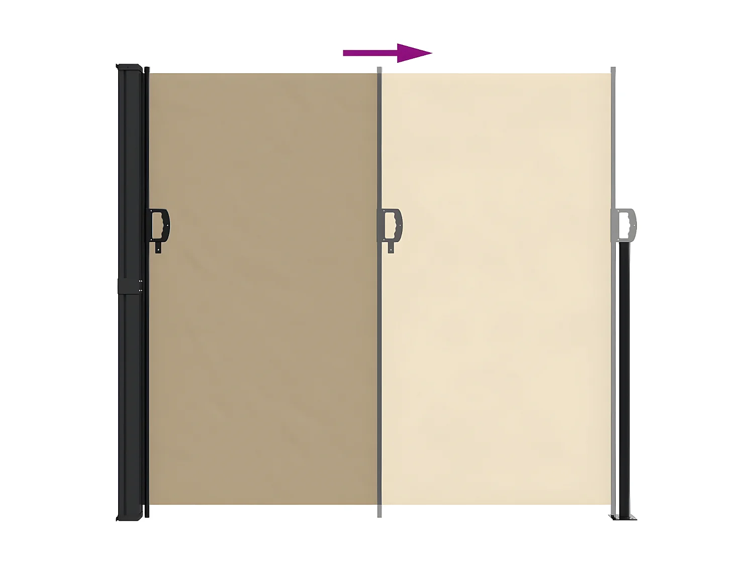 Toldo lateral retráctil beige 180x300 cm