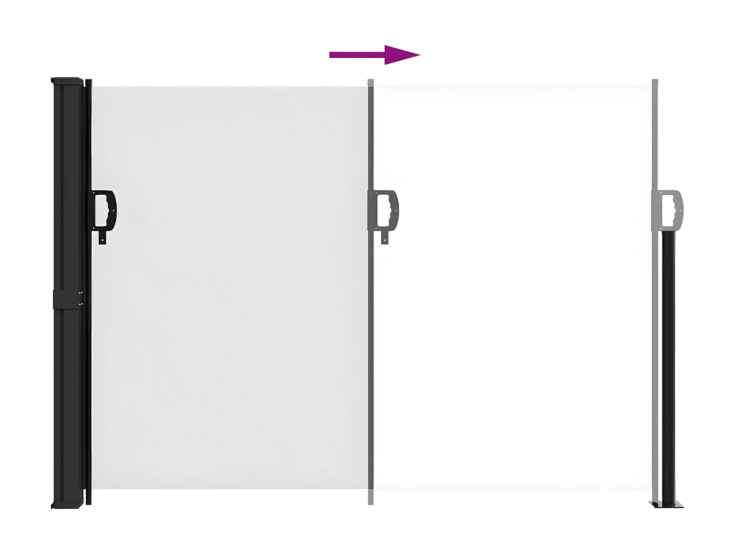 Auvent latéral rétractable blanc 140x300 cm