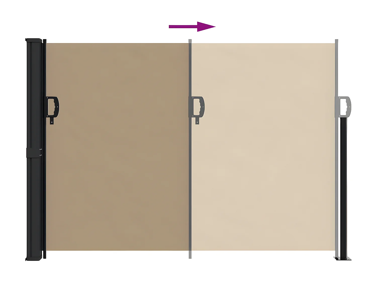 Auvent latéral rétractable taupe 140x300 cm