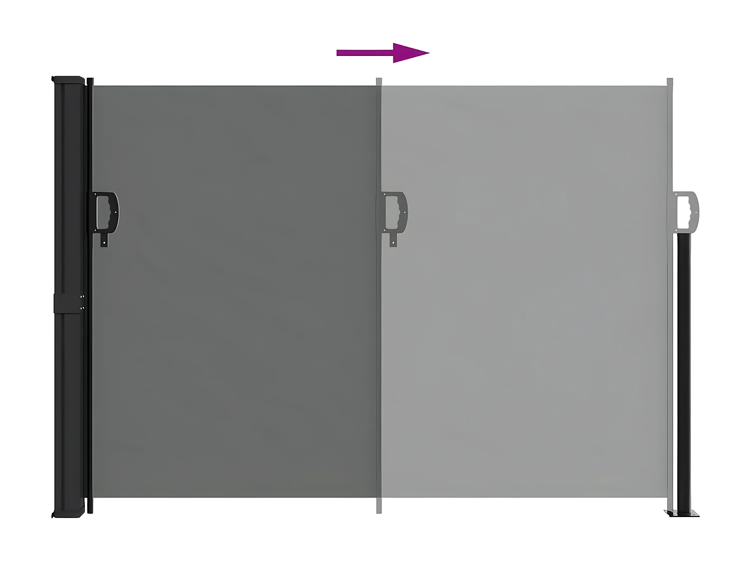 Auvent latéral rétractable anthracite 140x300 cm