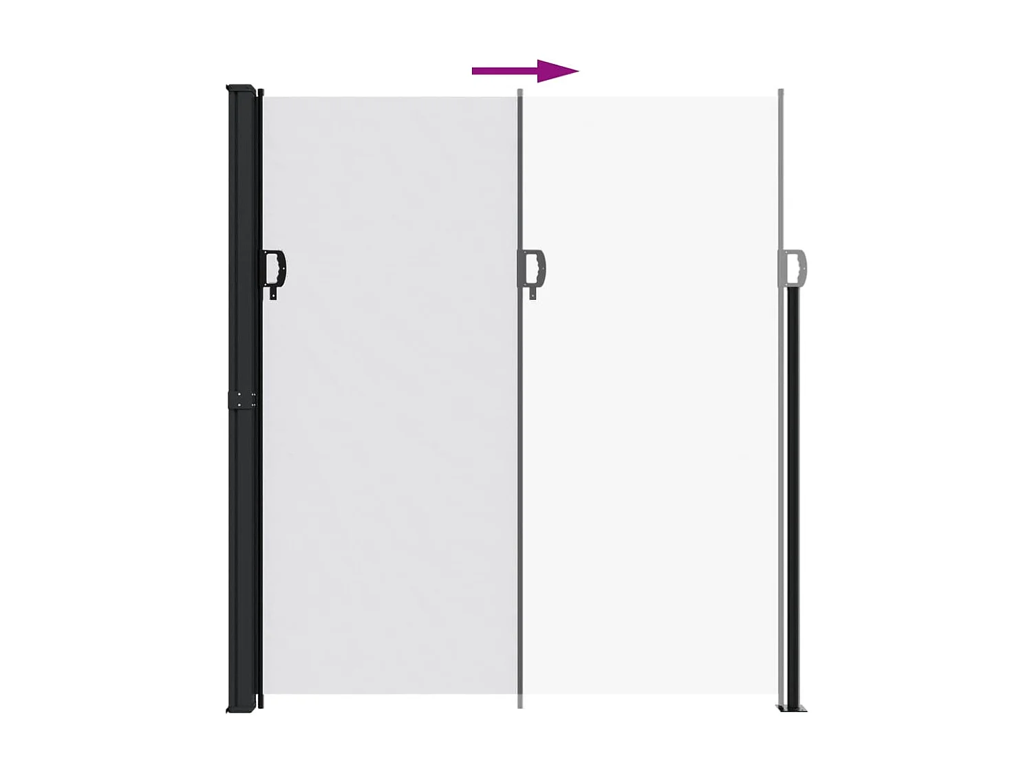 Toldo lateral retráctil blanco 220x600 cm