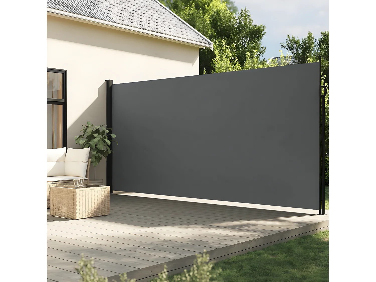 Auvent latéral rétractable anthracite 220x600 cm