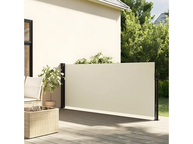 Auvent latéral rétractable crème 140x300 cm